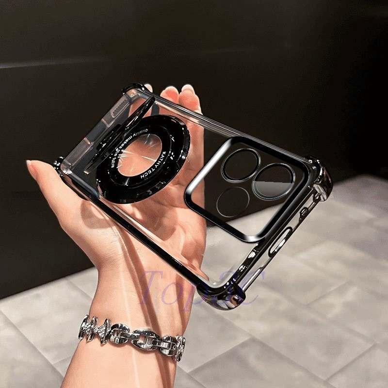 เคส OPPO A5 Pro 5G Bracket สไตล์ถุงลมนิรภัยป้องกันการตกเคสโทรศัพท์โปร่งใส CDSJ - รูปที่ 5