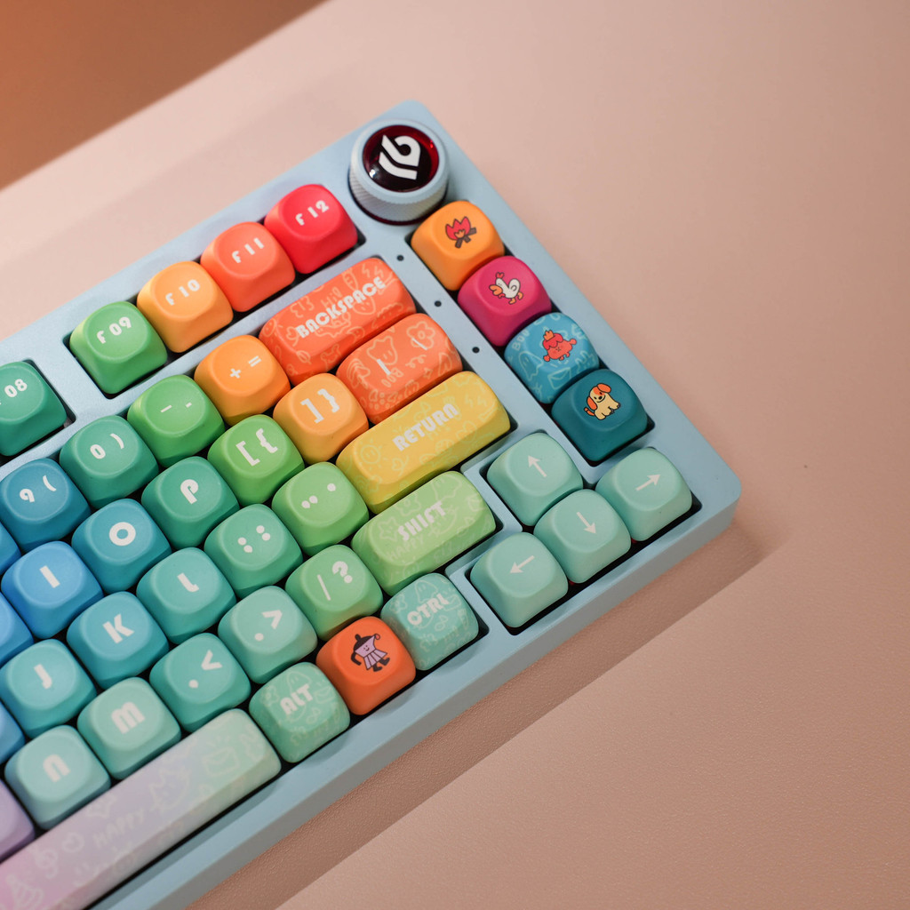 Rainbow ชุด Keycap PBT สําหรับ 61/75/87/104/108Keys เกมคีย์บอร์ด Keycaps