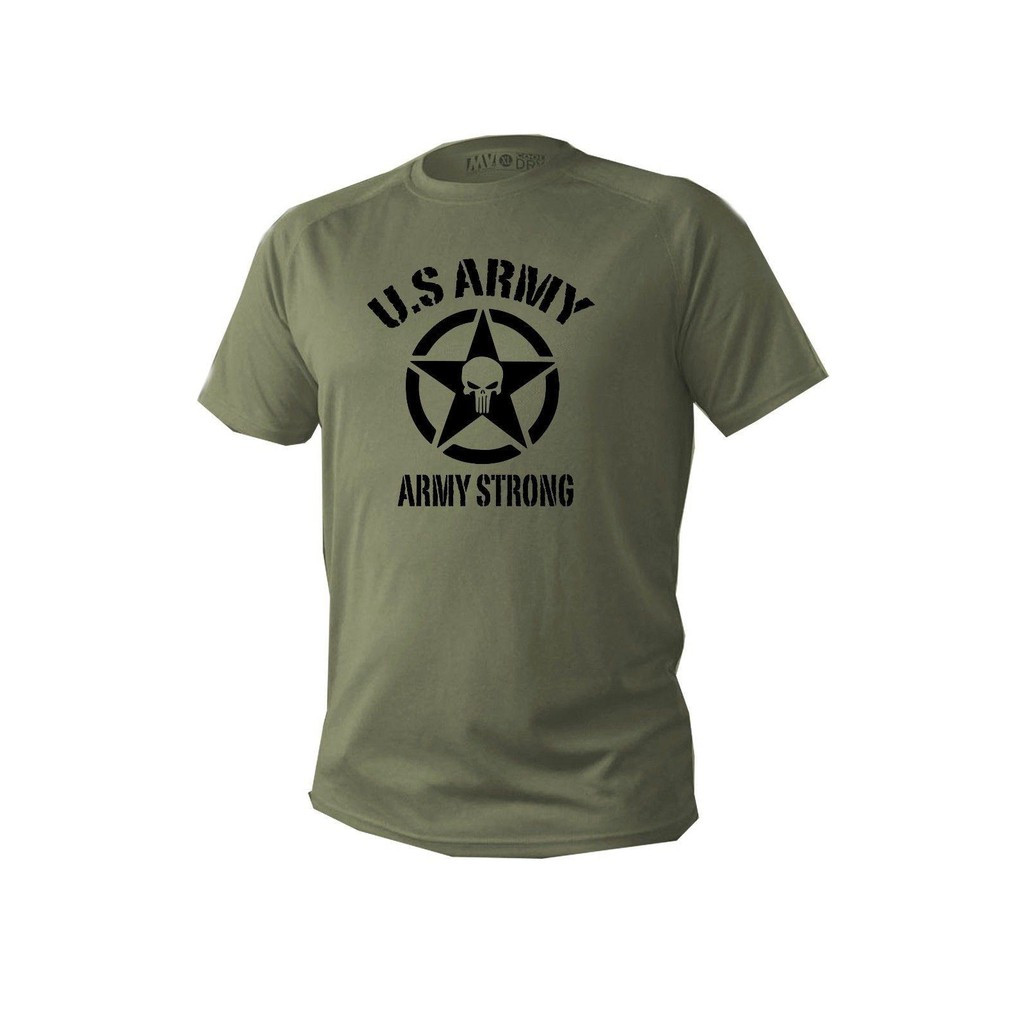 T-shirt  เสื้อยืดผู้ชาย สีเขียวมะกอก Us กองทัพทหาร ยุทธวิธี Usa เรียบง่าย dS-5XL เสื้อยืดคอตตอน กระบวนการพิมพ์