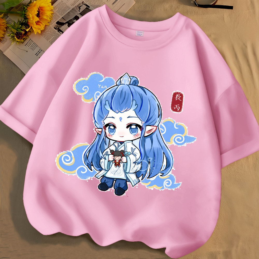 Nezha 2 Movie  2025 Nezha 2 น่ารัก Ao Bing Fan Art เสื้อยืดแขนสั้นเด็กแฟชั่นและสนุก