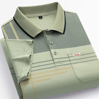 เสื้อโปโลผู้ชายแขนสั้นพิมพ์ลายใหม่แฟชั่นแขนสั้นสบายและระบายอ…