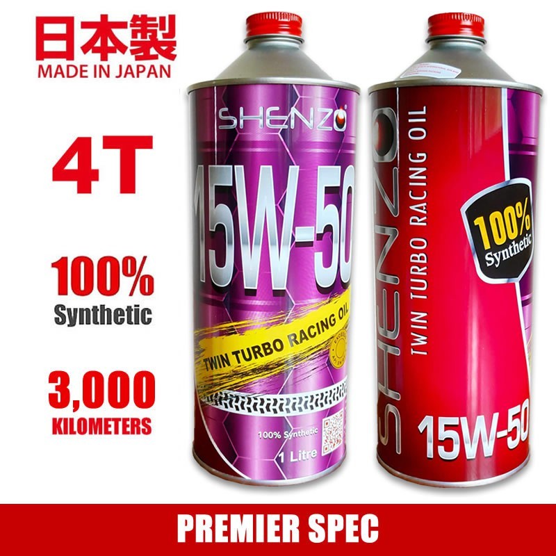 (Sabah/Sarawak) Motorcycle Engine 0il 4T Fully Synthetic 15W50 SHENZO RACING 0IL Fully 1L Kawasaki 1