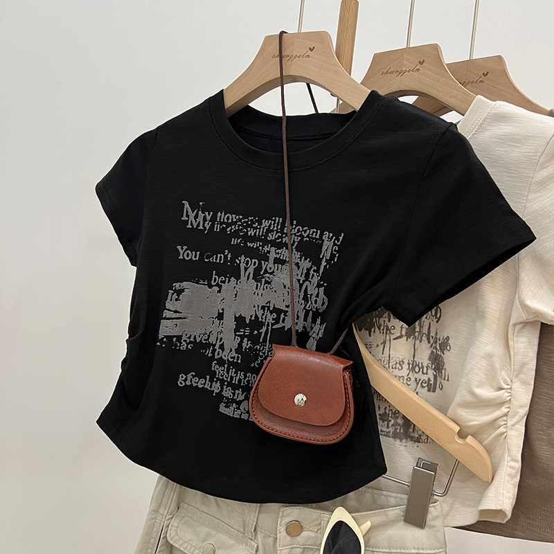 M-3XLเสื้อครอป เสื้อผ้าสวยเก๋ มีให้เลือกหลายไซส์ เสื้อยืดผู้หญิงสวยๆ เสื้อครอปเข้ารูป - รูปที่ 4