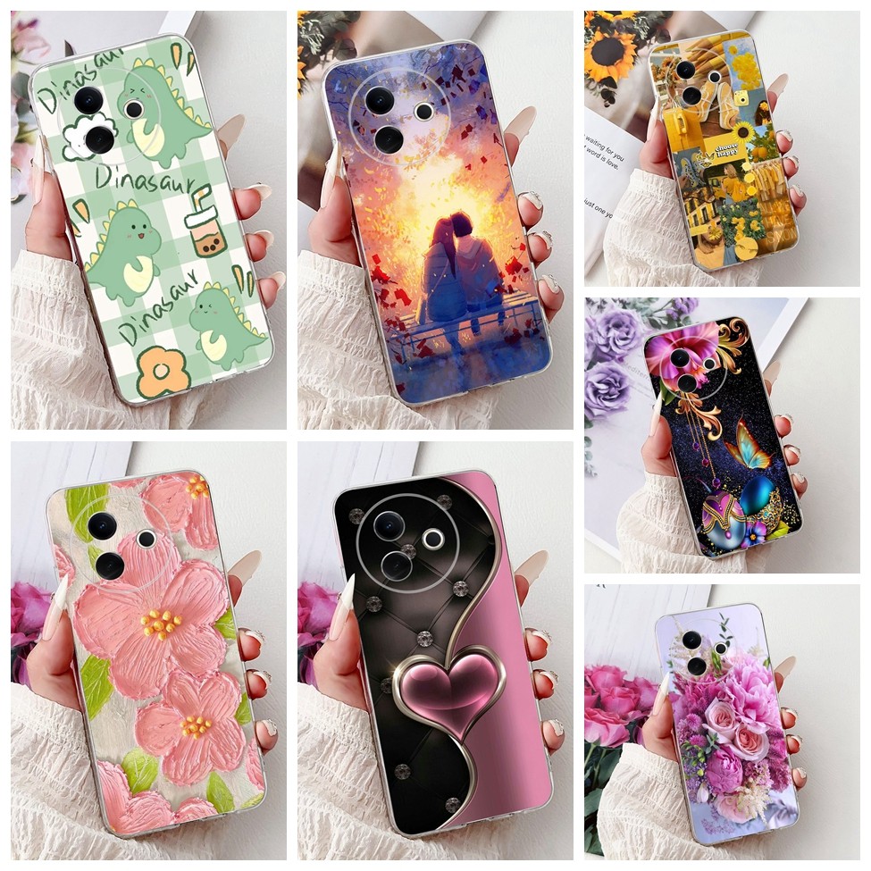 Clear สําหรับ VivoY39 5G V2436 ความงามสําหรับ VivoY39 5G กรณีแฟชั่นผีเสื้อน่ารักการ์ตูนแมวตลกทาสี