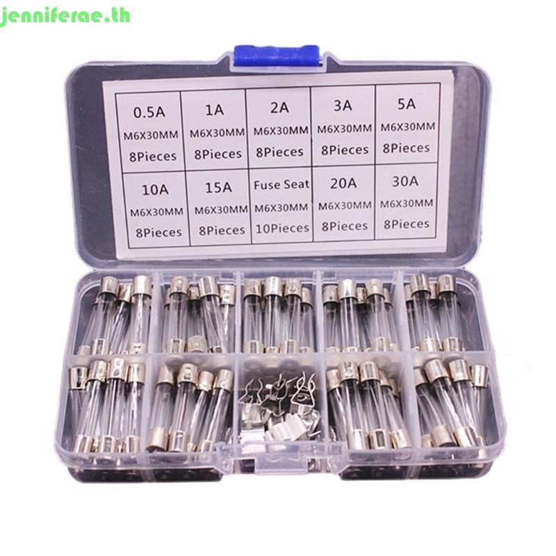 72pcs Fast Blow Glass Tube Fuses 6x30mm 250V 0.5A/1/2A/3A/5A/10A/15A/20A/30A