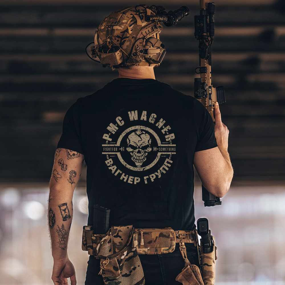 เสื้อยืดแขนสั้น GDRS Hardman Club สไตล์ทหาร Wagner Theme พิมพ์เสื้อขนาดใหญ่สําหรับผู้ชาย