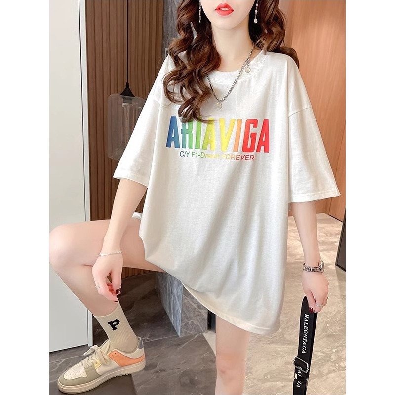 คอกลม  เนื้อนุ่มคุณภาพสูง เสื้อยืดแขนสั้นผู้หญิงลายเซเลปอินเทอร์เน็ตสุดฮิต ราคา ถูกที่สุด ดีลบีเคเค แกลเลอรีภาพที่ 3