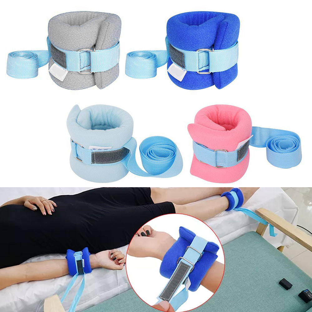 สายรัดข้อมือและข้อเท้าสำหรับผู้ป่วยที่นอนติดเตียง สายรัดป้องกันการเกาะสำหรับผู้สูงอายุ