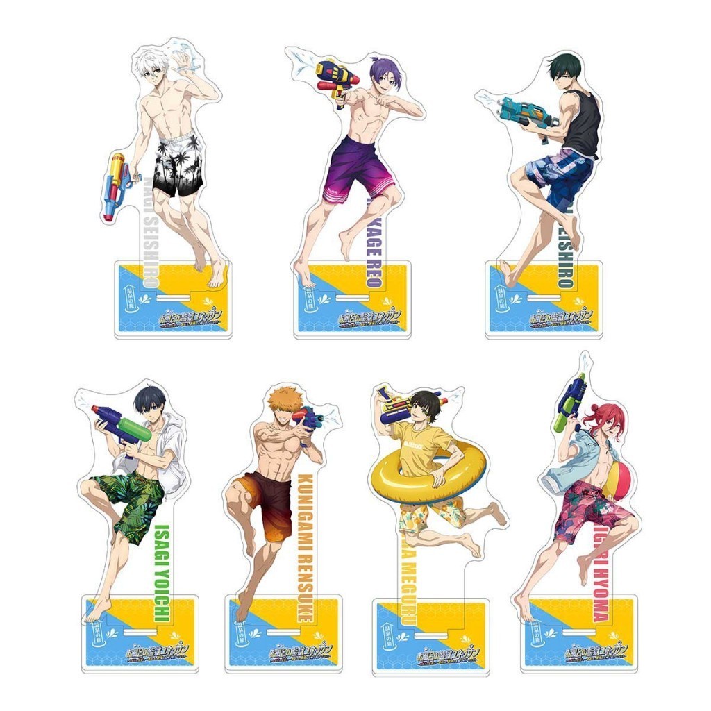 BLUE LOCK ver SUMMER PARTY โมเดลสแตนดี้อะคริลิคอะนิเมะไมกาจิบิแสดงการตกแต่ง