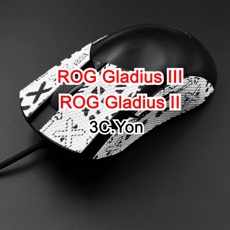 ผิวเมาส์ ROG Gladius III เมาส์สําหรับเล่นเกมไร้สาย Anti-Slip Side Grips ROG Gladius II Optical เมาส์แบบมีสายยืดหยุ่นสติกเกอร์กันเหงื่อฟิล์มป้องกันปาล์ม Pads