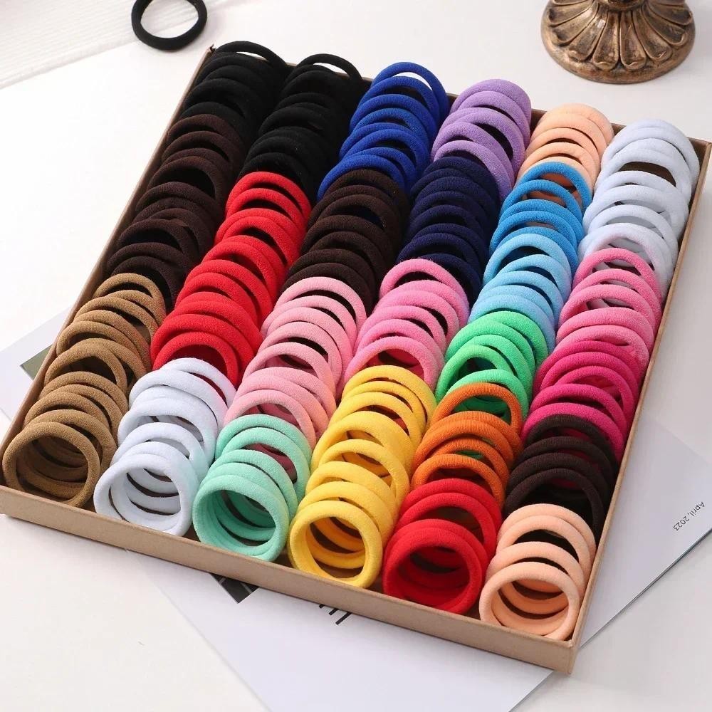 เซ็ตยางรัดผมยืดหยุ่นไนลอน 30 ชิ้น สําหรับผู้หญิง สีสันสดใส คาดศีรษะ/หางม้า