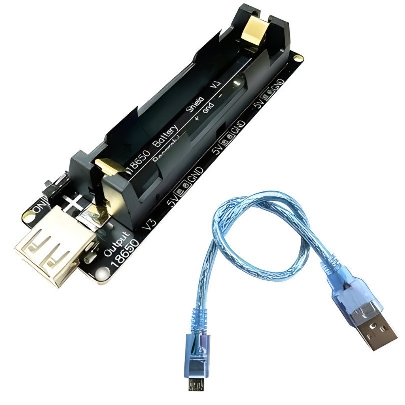 evebell รางชาร์จถ่าน (18650) พร้อมสาย เข้ากันได้กับ Raspberry Pi 3 ป้องกันการชาร์จเกิน 5V