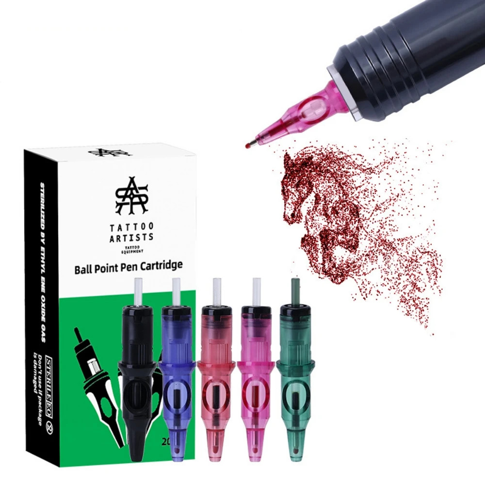 5/10/20pcs ปากกาลูกลื่นตลับหมึกฝึก Nidles วาดสําหรับ Tattoo ปากกาเครื่อง Tattoo Design Supply