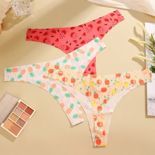 Allofme ผู้หญิงไม่มีรอยต่อและ Traceless Thongs กางเกงชั้นในพิมพ์ลายเซ็กซี่นุ่มสบาย G-string 15 สี