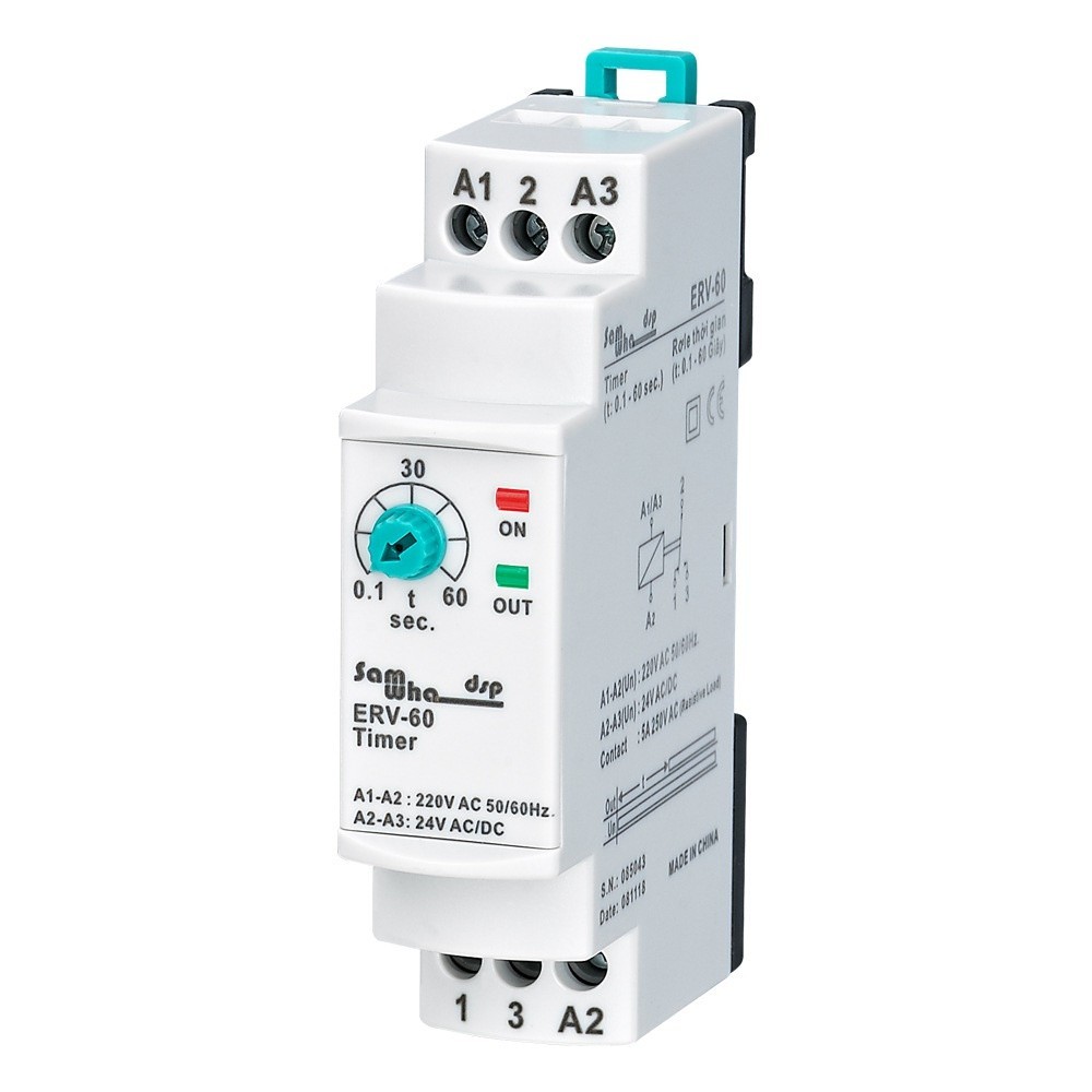 ✢Samwha-Dsp ERV-60 On Delay Time Relay Electronic Adjustable (0.1-60sec.)