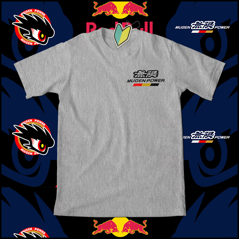 ไม่จํากัด MUGEN เสื้อยืดแขนสั้น JDM ดัดแปลงรถผ้าฝ้ายแท้แขนสั้น FK8 ชุดแข่ง