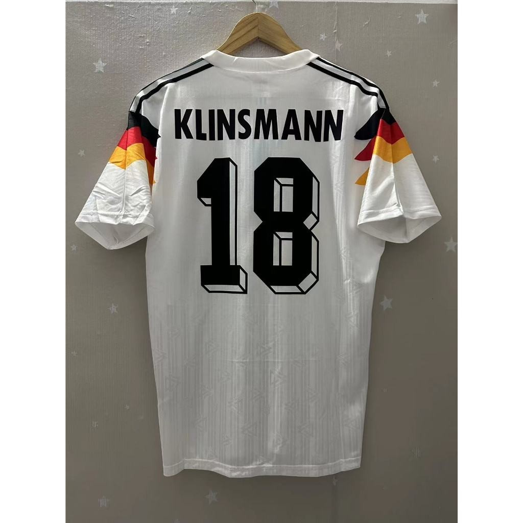1990เยอรมนีคุณภาพสูง Home Retro Soccer Jersey เสื้อยืดที่กําหนดเองเสื้อฟุตบอล KLINSMANN MATTHAUS