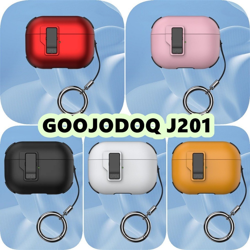 ส่วนลดสําหรับ Goojodoq J201 Case Casing Soft Silicone Color Mechanical Spring Headphone Case Cover