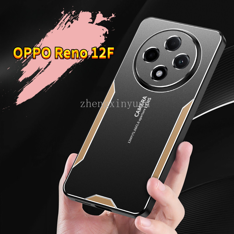 Matte Hard สําหรับ OPPO Reno 12F 2024 5G กันกระแทกกันชนโลหะสําหรับ OPPOReno12F Reno12F CPH2637 Coque หรูหราป้องกันโทรศัพท์ฝาครอบ