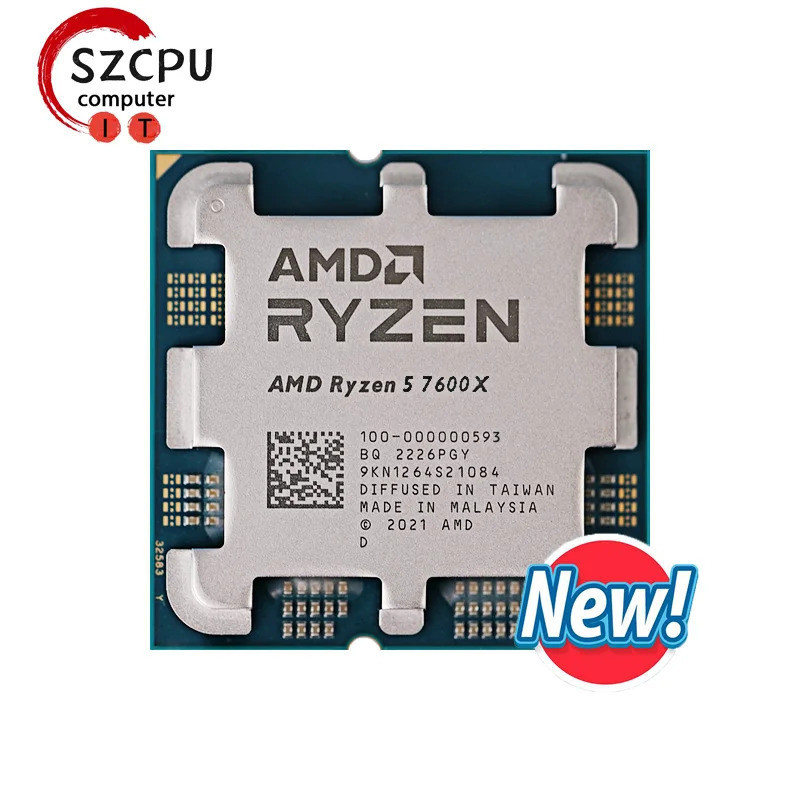 [คลังสินค้าพร้อม] amd ryzen 5 7600x r5 7600x 4.7 ghz 6 Core 12 เครื่องโปรเซสเซอร์ cpu 5nm l3 = 32m 1