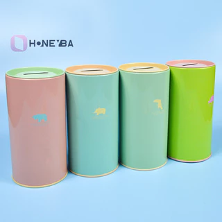 <Honeyby> สัตว์สีลูกกวาดกระปุกออมสินกระปุกออมสินโลหะน่ารักจิปาถะกระป๋องการจัดเก็บกระป๋องของขวัญกระป๋องตกแต่งบ้านกล่องเงิน