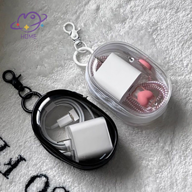 [mayhome] 1 ชิ้นฝาครอบป้องกันกล่องเก็บสายเคเบิลข้อมูลทนทานแบบพกพากลางแจ้งกระเป๋าเดินทาง al Clear Organizer กล่อง {TH}