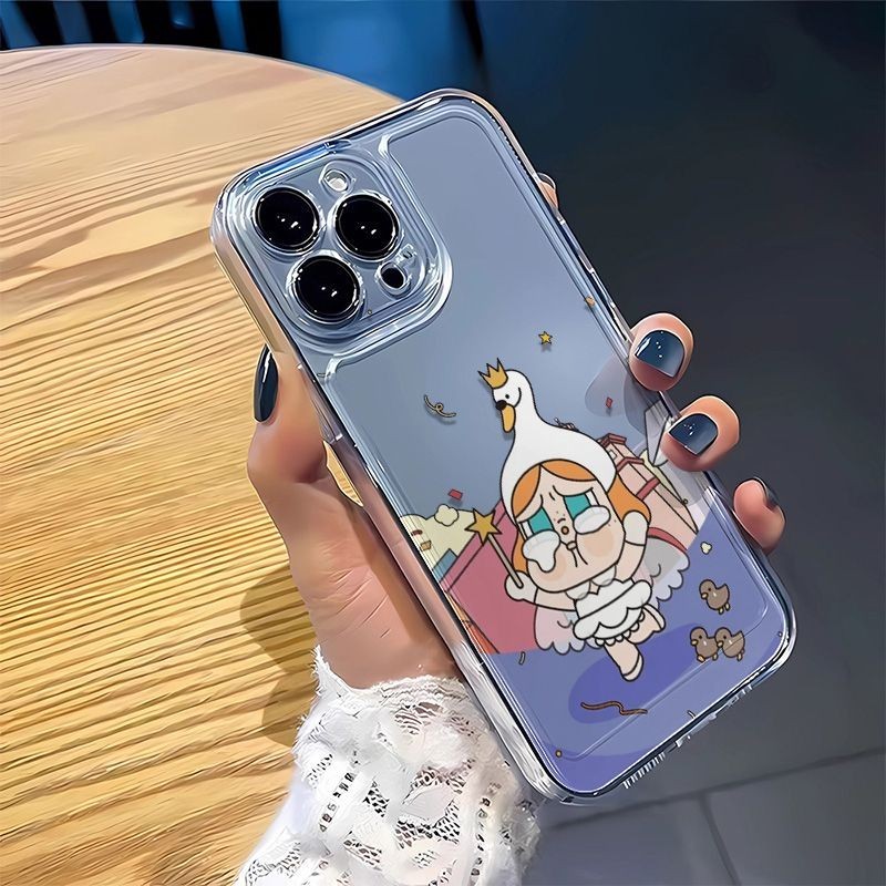 เคสมือถือสำหรับ iPhone x XS XR xsmax 11 12 13 14 15 Pro Max PLUS เป็ดเป็ดราชินี crybaby ร้องไห้เด็กโปร่งใสเคสนิ่มหุ้มทั้งเครื่องป้องกันการตกแบบละเอียดเคสมือถือ5j8o