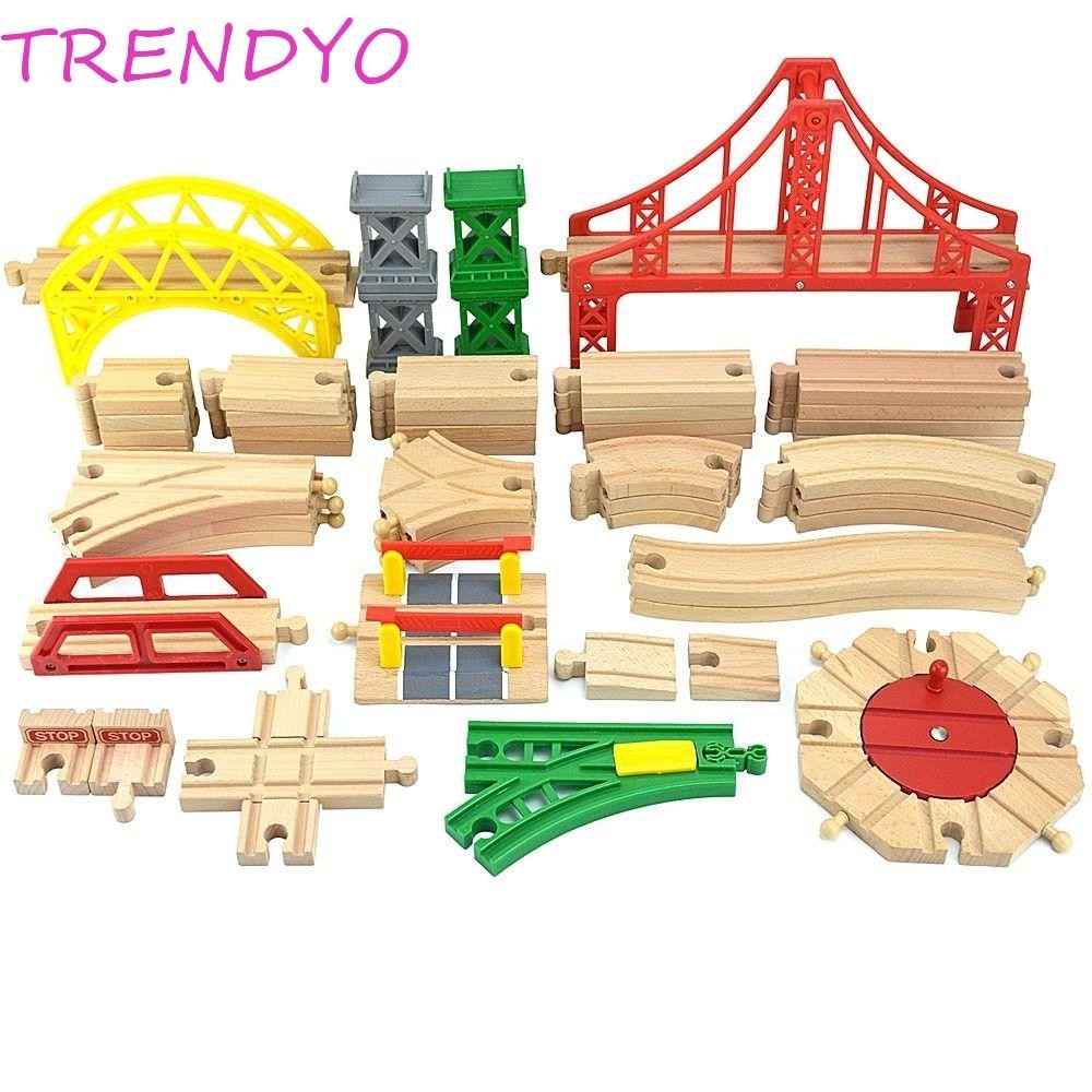 Trendyo ไม้ติดตามของเล่นรถไฟรุ่นการ์ตูนการเรียนรู้การศึกษาติดตามไฟของเล่นของเล่นเพื่อการศึกษาเด็กไม้ติดตามอุปกรณ์เส