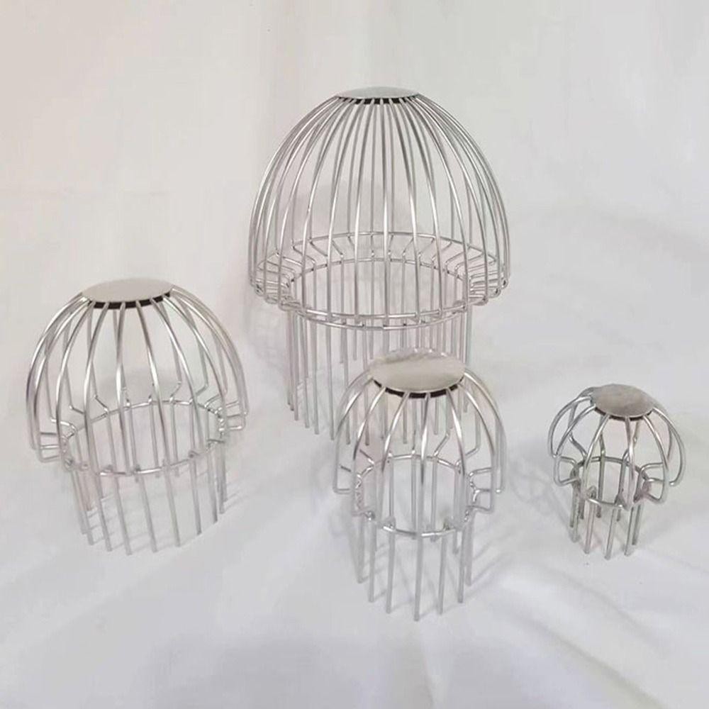 SWEETSASHA ฝาครอบระบายน้ําระเบียง, ท่อระบายน้ําหลังคาป้องกันการปิดกั้นขนาดใหญ่, ทนทานรอบสแตนเลสท่อฝนหมวกระบายน้ําประปา - รูปที่ 5