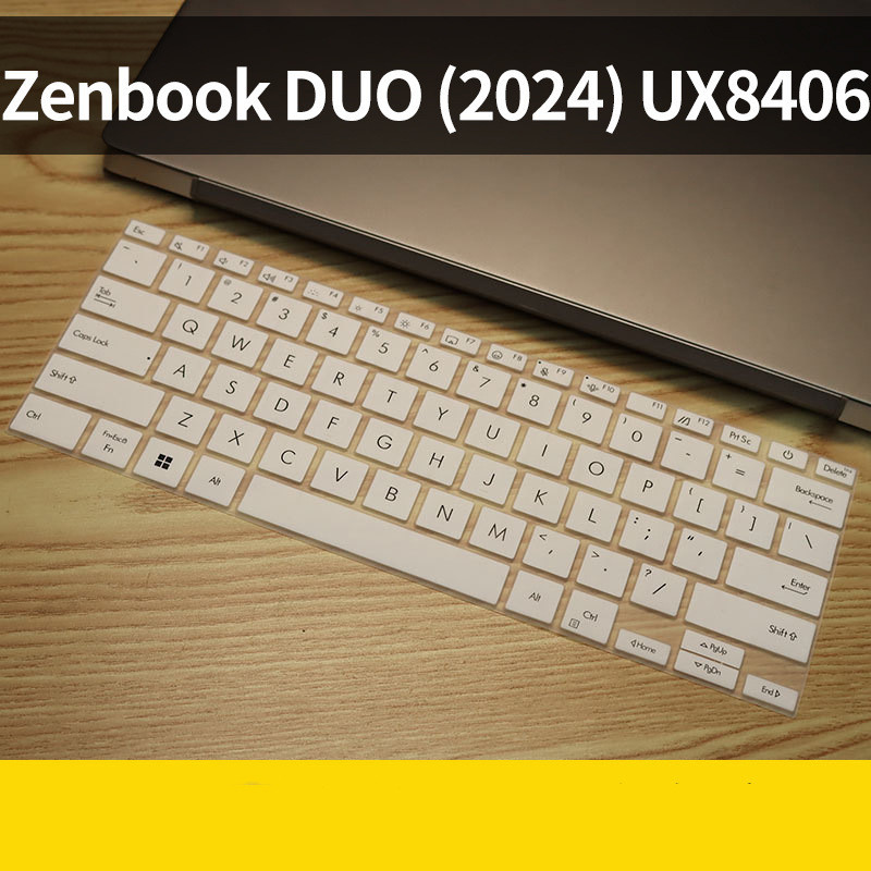 ฝาครอบแป้นพิมพ์ซิลิโคนสําหรับ ASUS Zenbook DUO(2024) UX8406 แป้นพิมพ์คอมพิวเตอร์ฟิล์มป้องกันฝุ่นและฟิล์มกันน้ําคีย์บอร์ดผิว