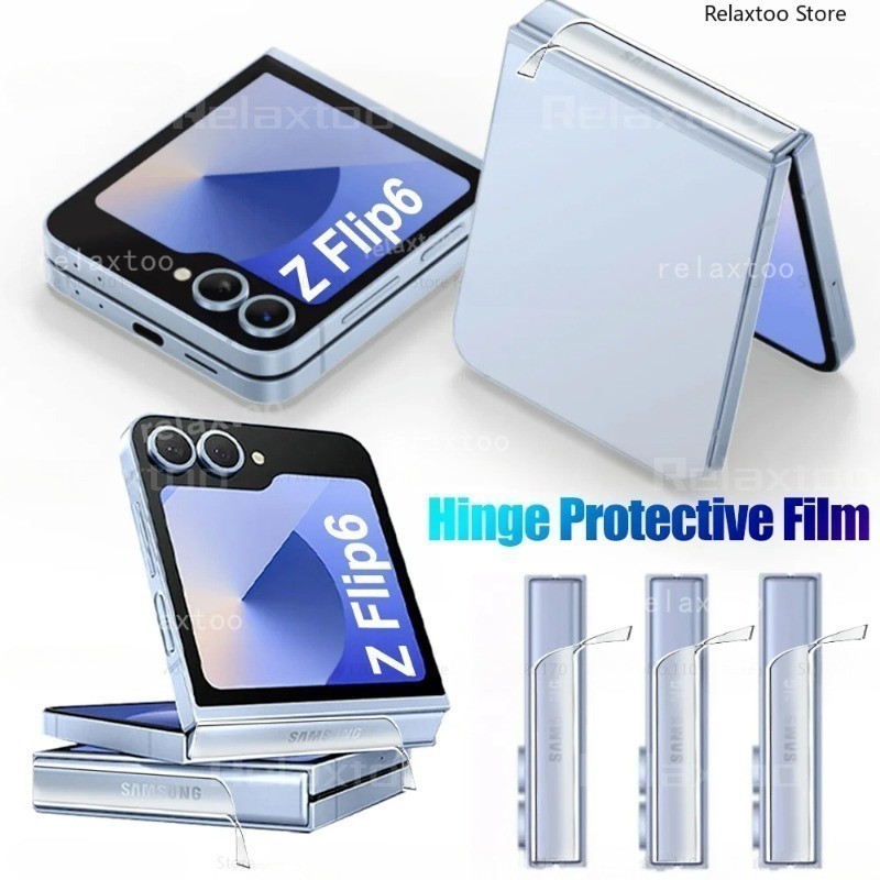 SAMSUNG สําหรับSamsung Galaxy Z Flip7 Flip6 Flip5 5G ZFlip Z Flip 7 6 5 ZFlip7 FE ZFlip6 ZFlip5 ZFlip7FE 5Gขอบบานพับนุ่มHydrogel Anti-Scratch Protectorสติกเกอร์ฟิล์มโทรศัพท์
