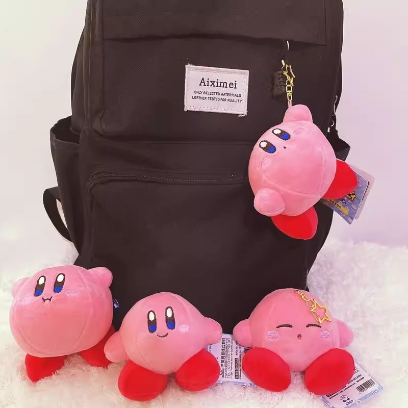 Kawaii Kirby ตุ๊กตาพวงกุญแจอะนิเมะการ์ตูน Star Plush Kirby จี้ Keychian ผู้หญิงรถกระเป๋า Decor สาววันเกิดคริสต์มาสของขวัญ