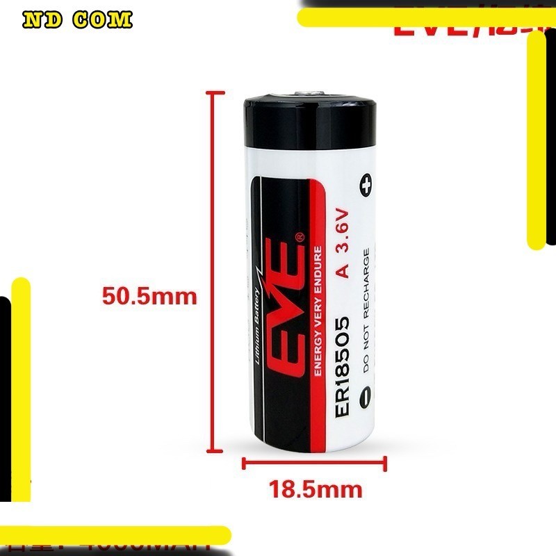 สุดคุ้ม! ER18505 A แบตเตอรี่ลิเธียม ยี่ห้อ EVE 3.6V  4.0Ah 18505 er eve มีสาย ขาลงปริ้น สินค้ามีพร้อ