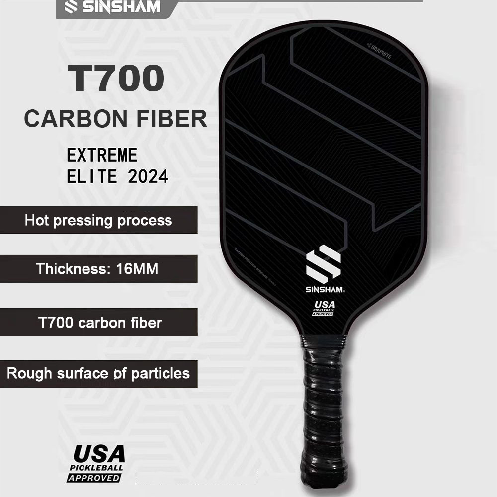 Professional 16mm Pickleball Paddles T700 คาร์บอนไฟเบอร์กดร้อน Pickleball Rackets SINSHAM Pickle Ball Bat Paddle ผิวหยาบด้วย Granular Abrasions – โปรปัง
