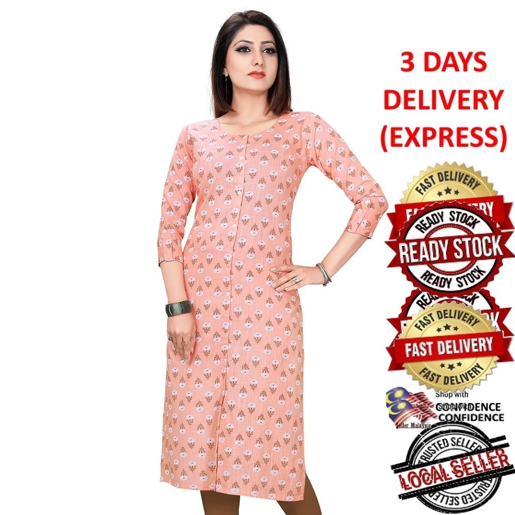 Indian Kurti Traditional Designer ยาวสั้นผู้หญิง Kurtis Kurta Tunic Top Blouse Plus UD666PG
