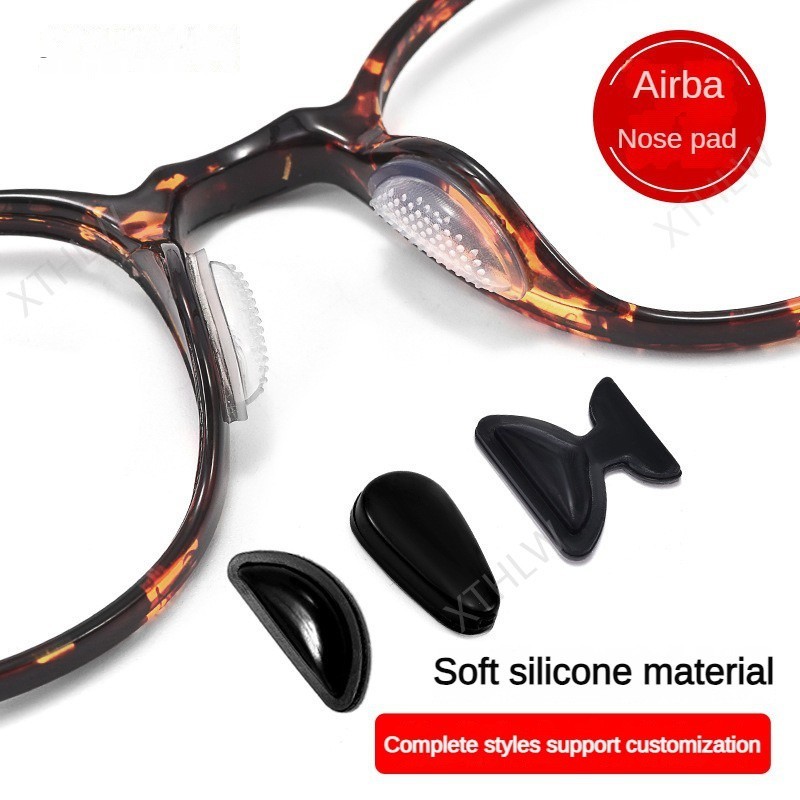แผ่นรองจมูกแก้วแว่นตาถุงลมนิรภัยซิลิโคน Super Soft Air Nose Pad สะพานจมูก Anti-Indentation แว่นตาอุปกรณ์เสริม Anti-Slip Patch