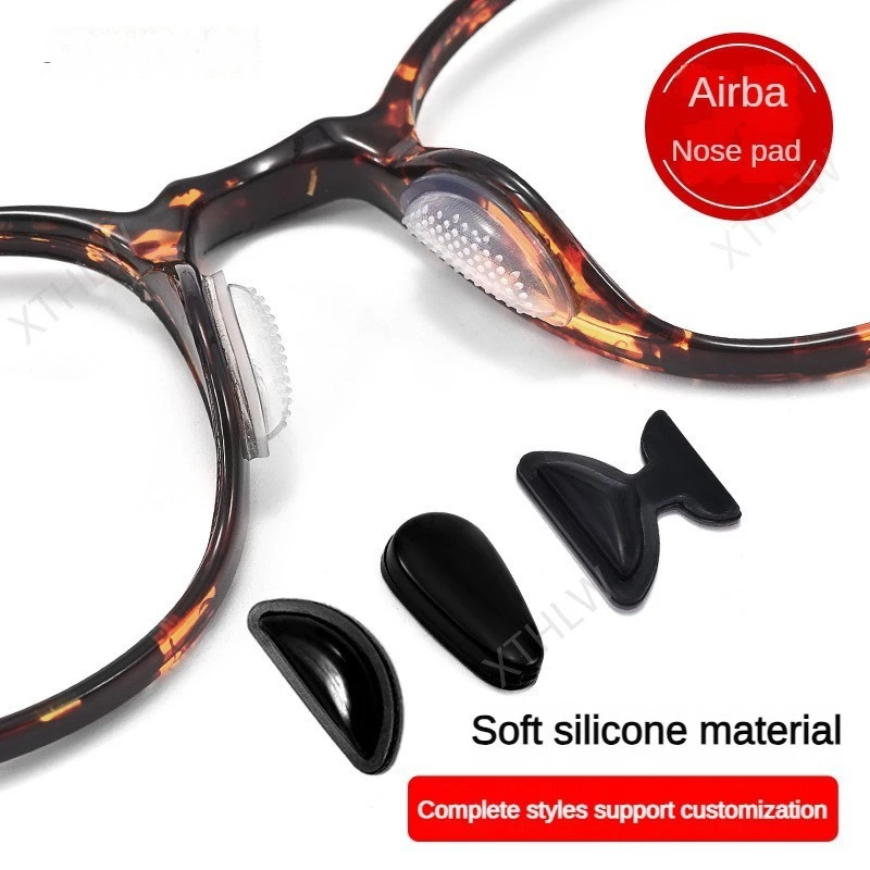 แผ่นรองจมูกแก้วแว่นตาถุงลมนิรภัยซิลิโคน Super Soft Air Nose Pad สะพานจมูก Anti-Indentation แว่นตาอุปกรณ์เสริม Anti-Slip Patch
