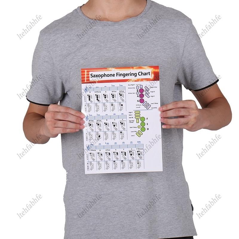 🔥Saxophone Practice Chart กระดาษเคลือบแซ็กโซโฟนแผนภูมินิ้วมือเพลงคอร์ดโปสเตอร์ S - รูปที่ 4