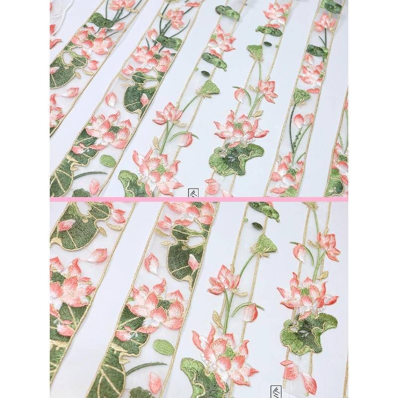 Lotus เย็บปักถักร้อยขอบลูกไม้อุปกรณ์เสริม Hanfu แขนคอปก รูปที่ 5