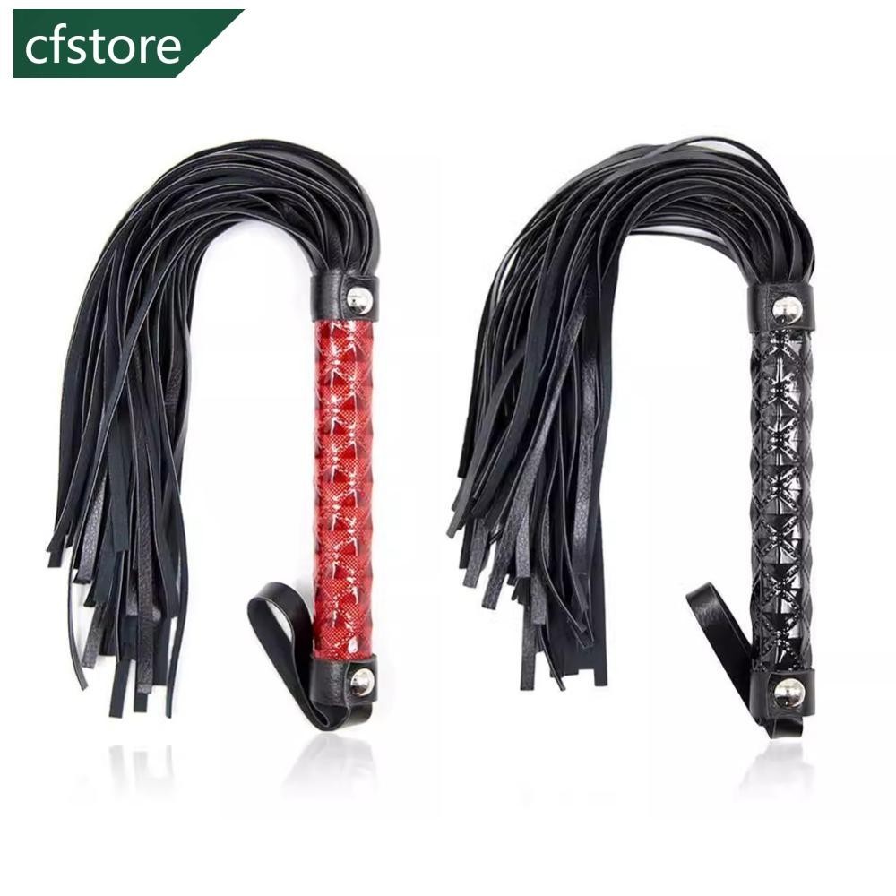 Cfstore 1 PC Horse Whip Non-Slip หนัง Horse Whip ขี่ม้าขี่จักรยานอุปกรณ์จับขี่ม้าแส้การฝึกอบรมสําหรับม้า B3S9