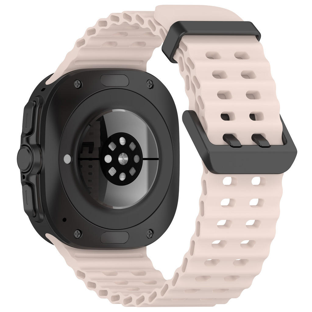 สายรัดซิลิโคนอ่อนนุ่มสําหรับ Samsung Galaxy watch Ultra 47 มม.สายนาฬิกาสไตล์รูระบายอากาศ