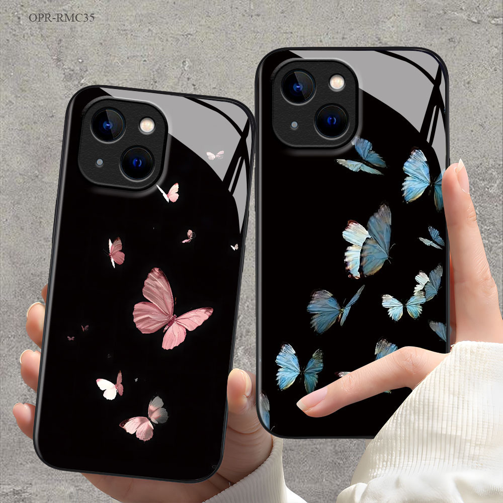 เคส For เคสแข็ง Realme 8 7 7i 6 6i 5 5S 5i C35 C17 C12 C2 C25 C25S Narzo 50 Pro 5G เคสเรียวมี เคสโทรศัพท์ Glass Case BLK