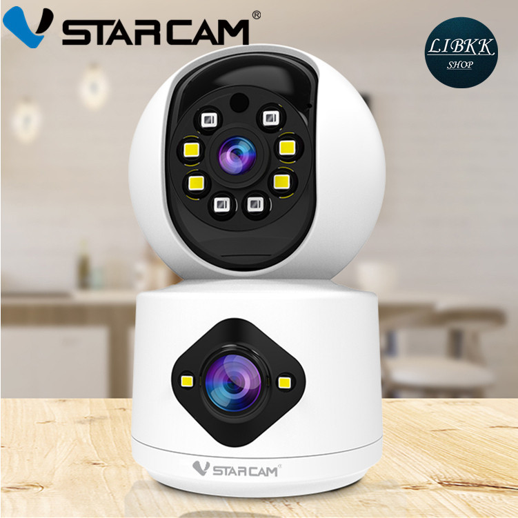 อัดเสียงได้ Vstarcam C992DR (เลนส์คู่) ความละเอียด 2.0 MP (1296P) กล้องวงจรปิดไร้สาย ภาพสี มีAI+ คนต