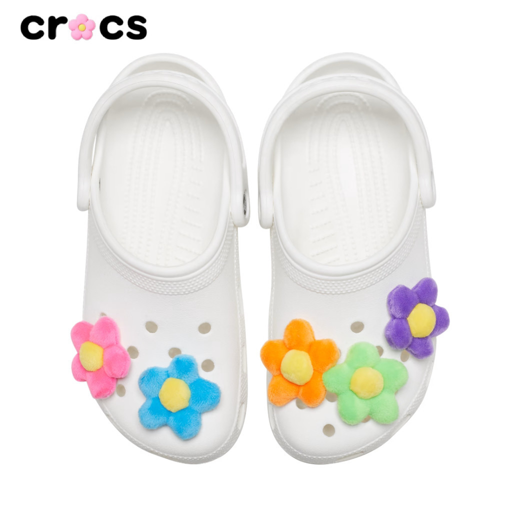 ใหม่ Crocs 3D Plush Sunflower อุปกรณ์เสริม DIY รองเท้าหัวเข็มขัดอุปกรณ์เสริมคุณภาพสูงตกแต่งรองเท้าหัวเข็มขัด