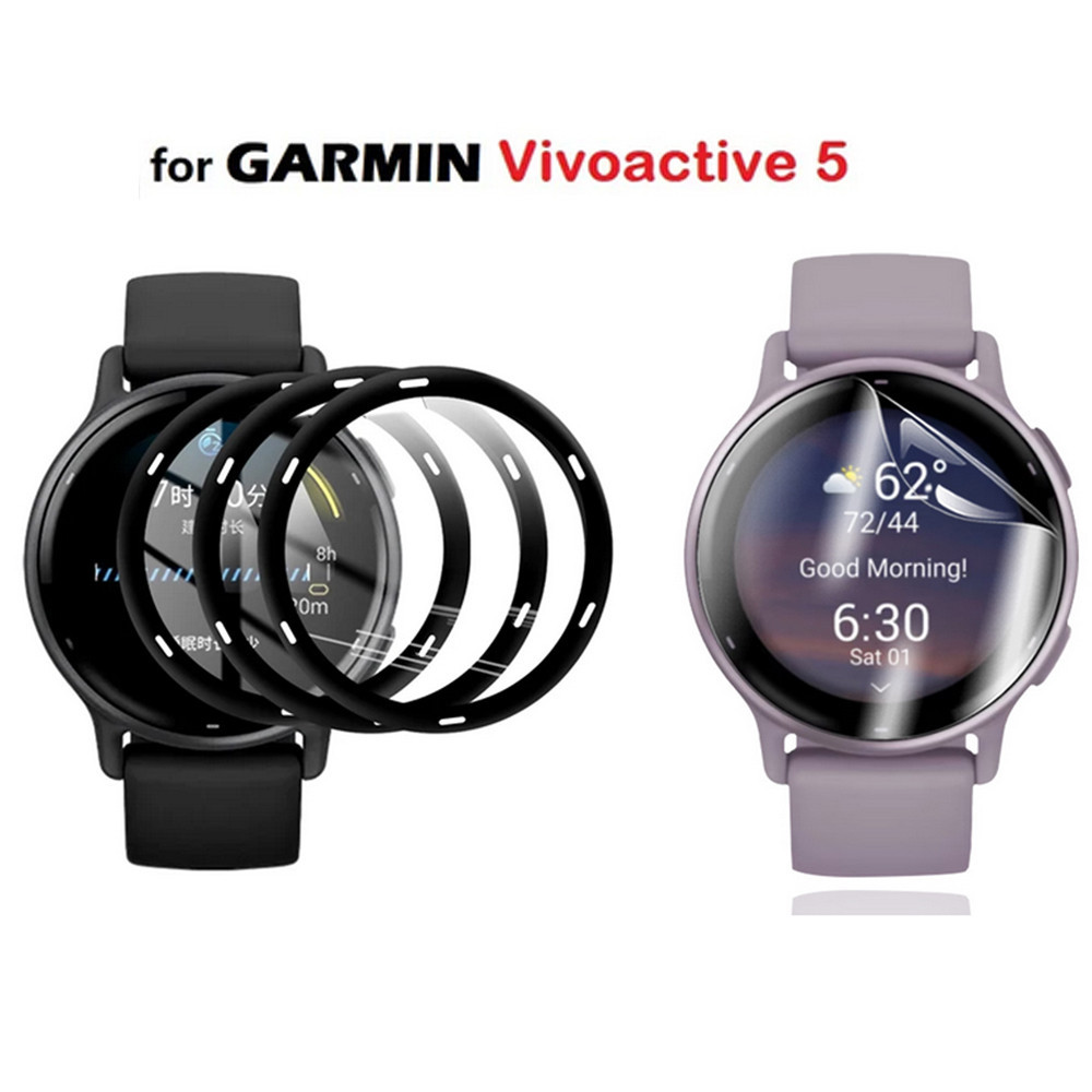 ฟิล์มนุ่ม พีเอ็มม่า ป้องกันป้องกันหน้าจอครอบคลุมเต็มขอบสําหรับ Garmin Vivoactive 5 Active 5