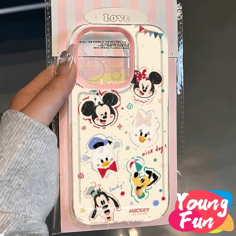 เคส Redmi ถุงลมนิรภัยสําหรับ มิกกี้เมาส์ หมายเหตุ 11 10 9 8 Pro Redmi 10C 9A 9C 9T 10A Xiaomi 12 11 Lite 11 10T 11T Poco X3 X4pro กล้องเลนส์ Protector Soft TPU Cover