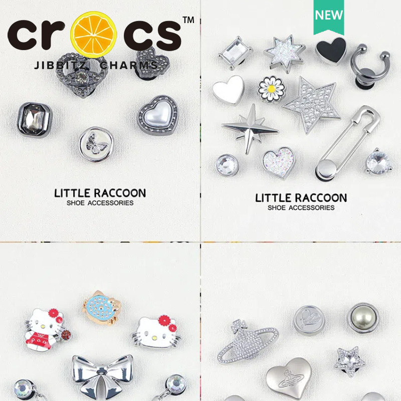 Jibbitz Crocs โลหะ หัวเข็มขัดรองเท้า เพชร โซ่ สามมิติ ตกแต่งหัวเข็มขัด แฟชั่น สร้างสรรค์ อุปกรณ์เสริม จิ๊บบิท ตัวติดรองเท้า crocs