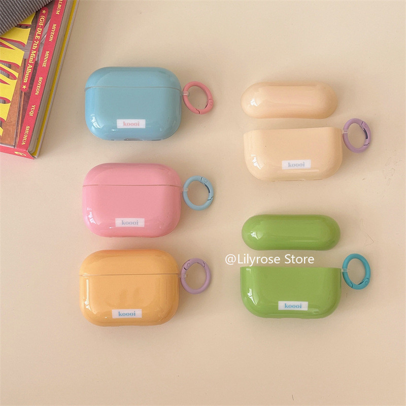 Candy Colo Simple Case สําหรับ AirPods Pro AirPods เคสป้องกันรุ่นที่ 3 Apple หูฟังไร้สายป้องกันสไตล์ Ins