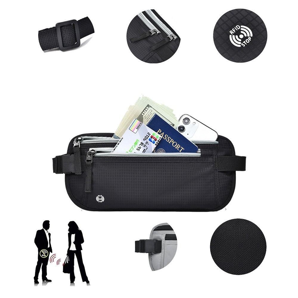 กระเป๋าใส่พาสปอร์ต, กระเป๋าคาดเอวหลากสี RFID, กระเป๋าใส่โทรศัพท์รักษาความปลอดภัย กระเป๋าใบรับรองส่วนบุคคลกันน้ํา บัสซี่ทริป