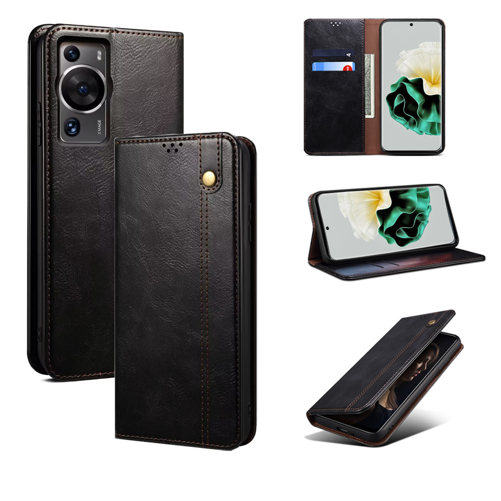 เคสโทรศัพท์กันกระแทก Huawei P60 Pro P50 Pro P40 Pro Retro Crazy Horse Pattern Flip Card Slot Leather